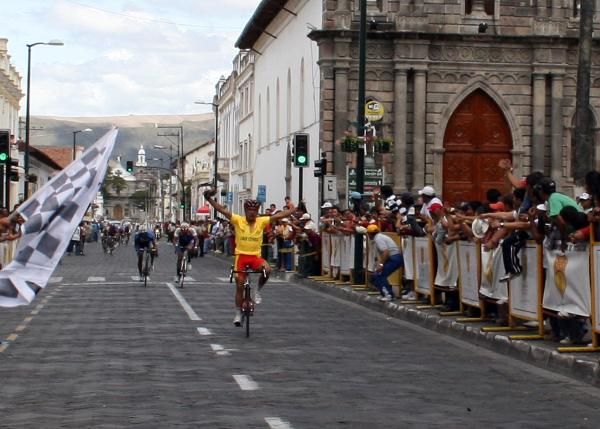 Byron Guama celebrates his stage win.
