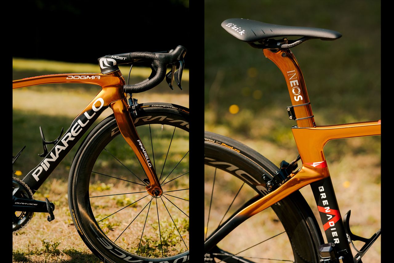Richard Carapaz's Golden Pinarello Dogma F