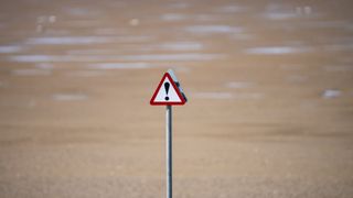 A warning sign at the beach