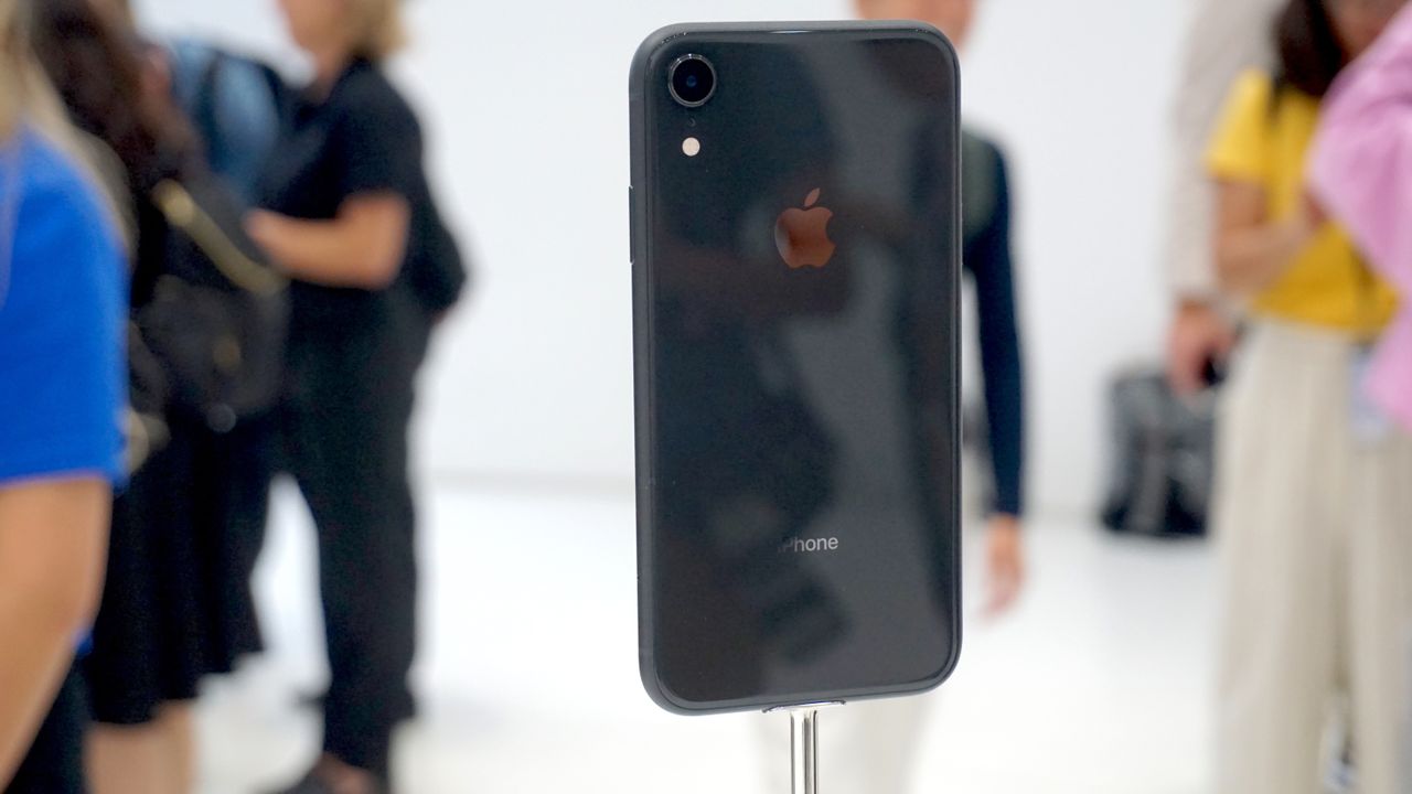 An iPhone XR in black