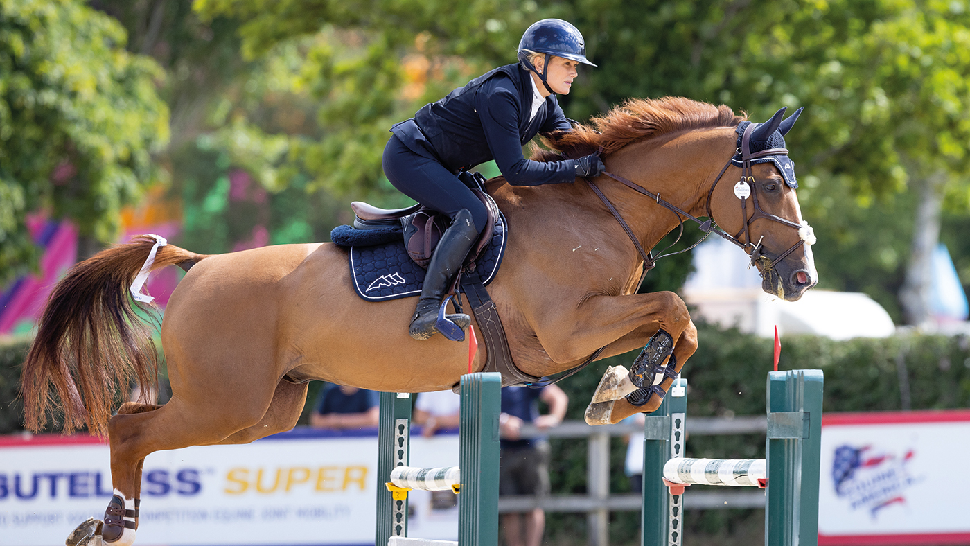 Laura Renwick jumps Top Star C to win the Foxhunter at the Al Shira'aa Hickstead Derby Meeting 2025.