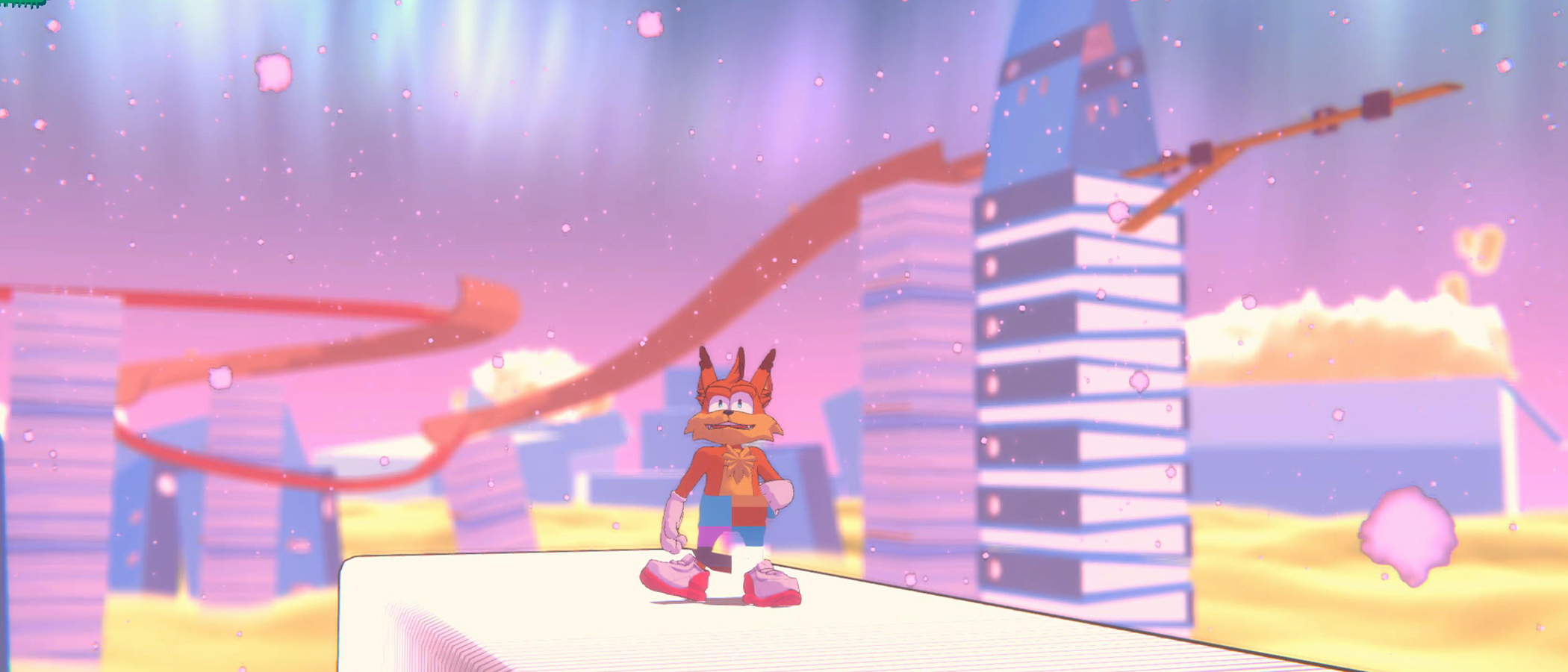 Bubsy 4D, an orange cat in a colourful world