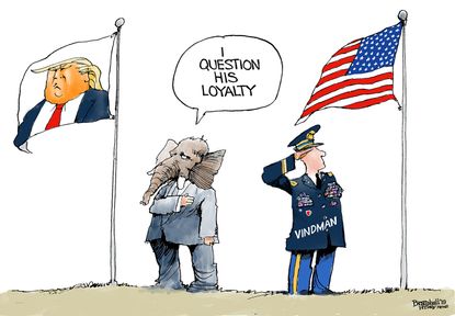 Political Cartoon U.S. Trump Vindman Loyalty