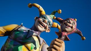 Statue of a jester during Mardi Gras, New Orleans