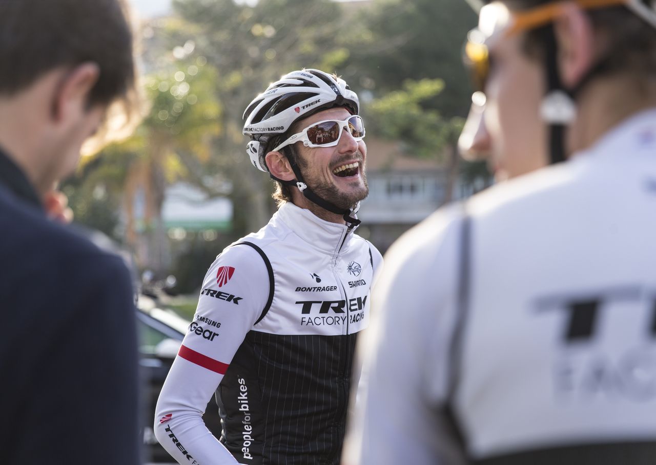 Something has Frank Schleck tickled