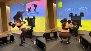 T3's Active Writer doing a workout with the Technogym Connected Dumbbells