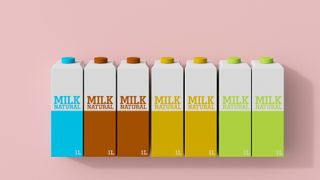 colorful milk cartons