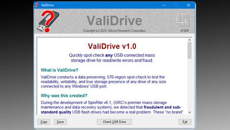 ValiDrive 1.0 testing