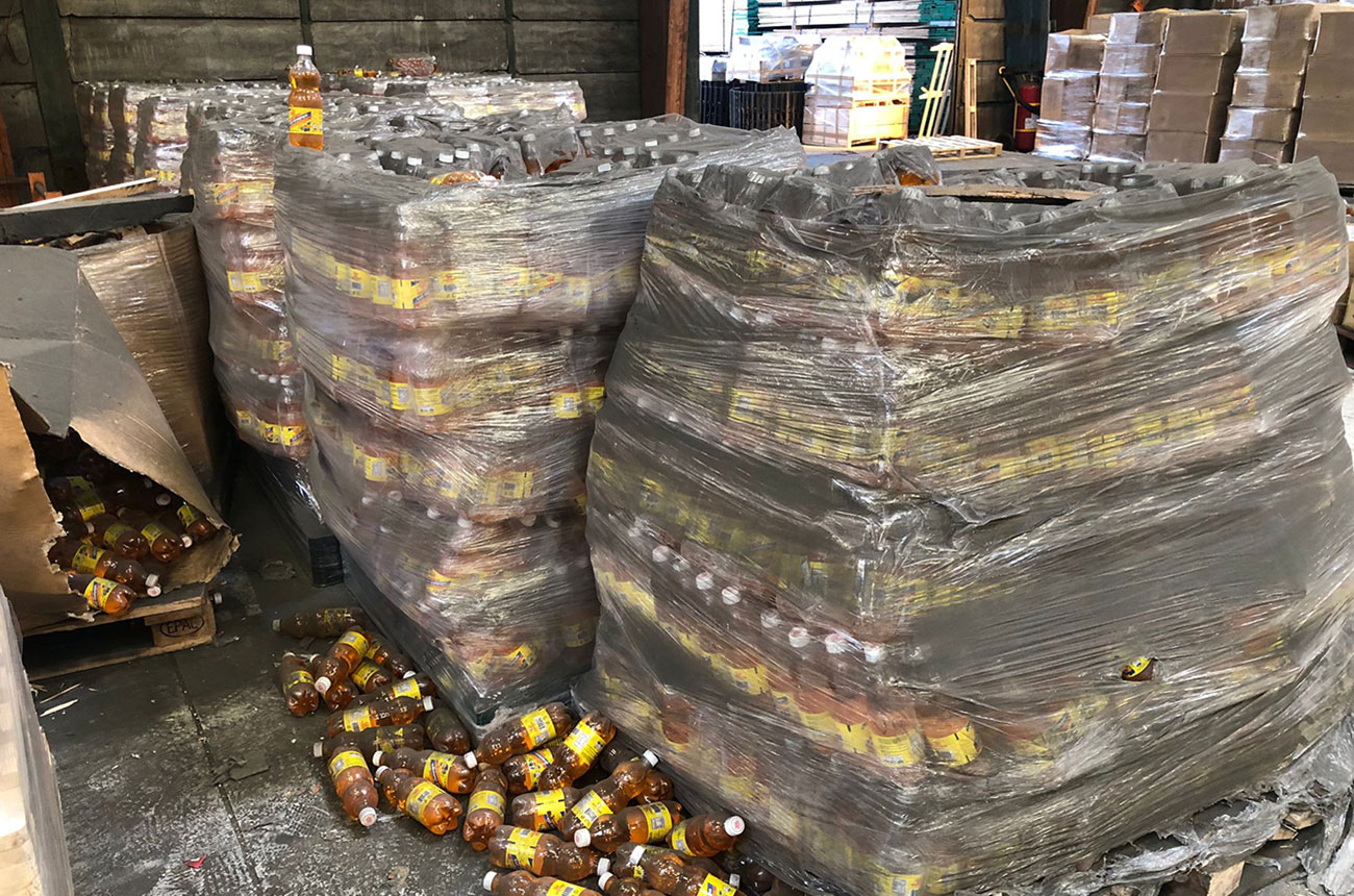 Champagne soda bottles at French customs
