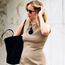 Jennifer Lawrence is spotted in New York City heading to Greenwich House Theater after dinner with a friend, showing her support for Ta-Da by Josh Sharp with a low-key yet stylish night out.