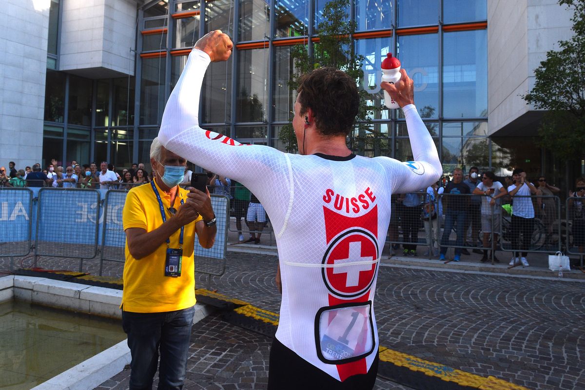 2021 UEC Road European Championships Trento Elite Mens Individual Time Trial 224 km 09092021 Stefan Kung Switzerland photo Dario BelingheriBettiniPhoto2021