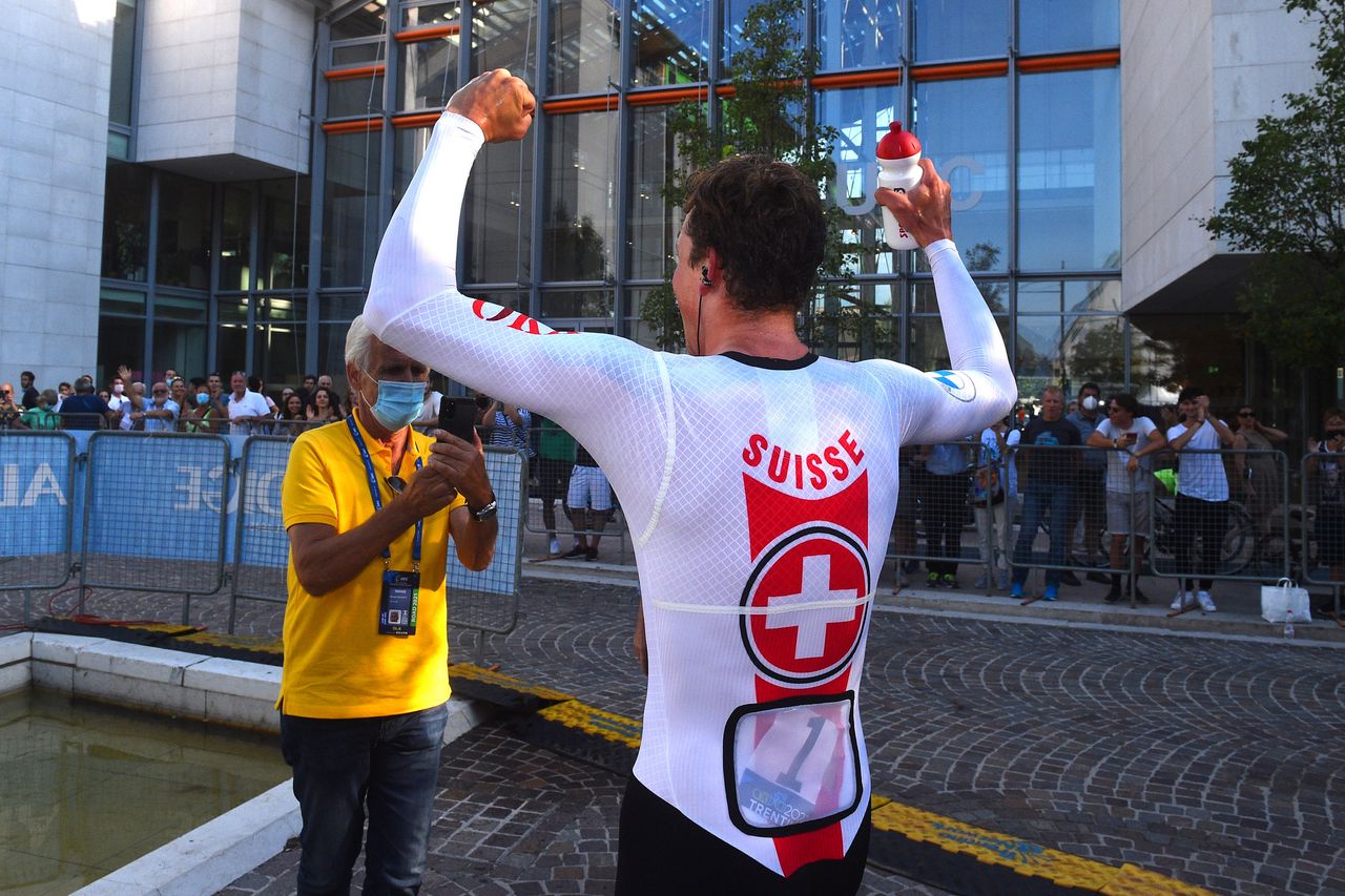 2021 UEC Road European Championships Trento Elite Mens Individual Time Trial 224 km 09092021 Stefan Kung Switzerland photo Dario BelingheriBettiniPhoto2021