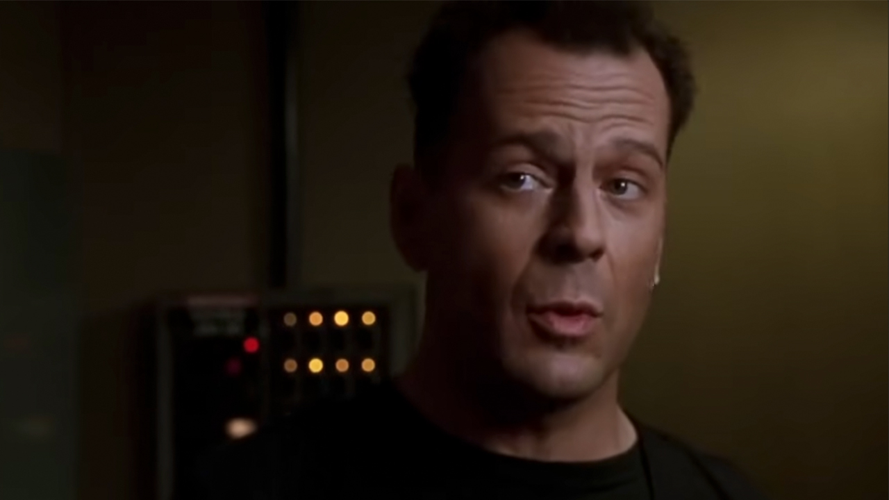 A close up of Bruce Willis in Hudson Hawk