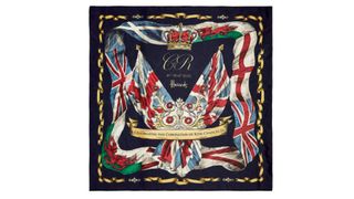 A silk scarf from Harrods to commemorate the coronation.