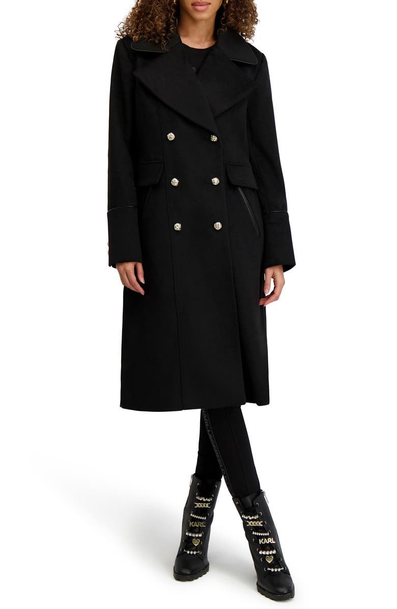 Double Breasted Wool Blend Coat