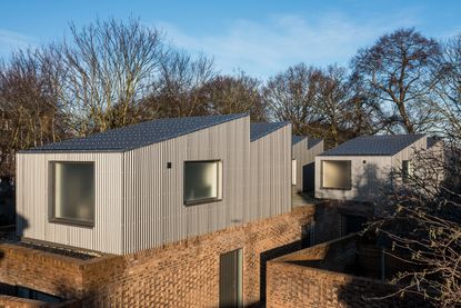 Geometric boxes of Forest Houses in London by Dallas-Pierce Quintero
