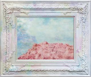 Framed pink painting