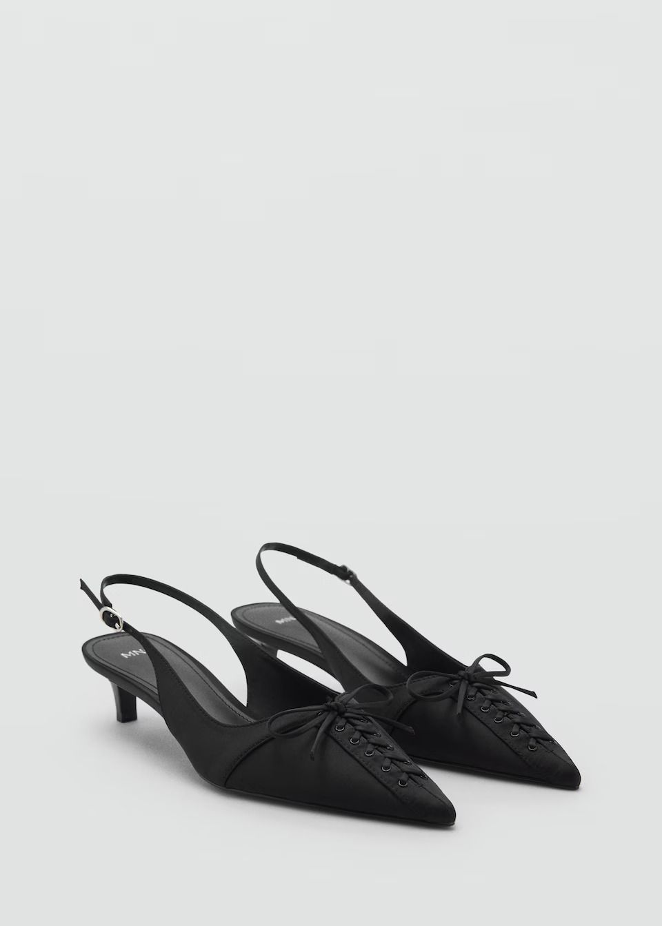 MANGO, High-Heeled Shoes With Pointed Toe and Bow - Women | Mango United Kingdom