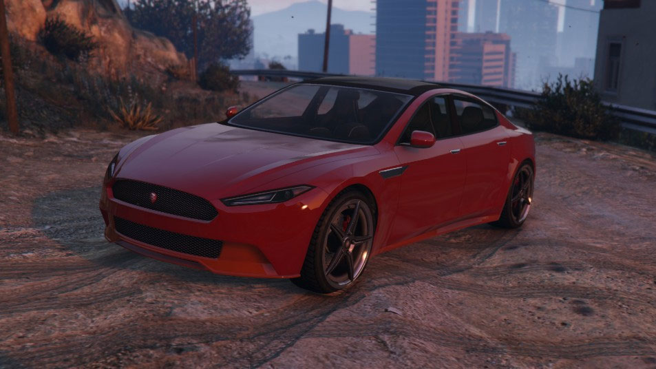 A red Coil Raiden in GTA 5