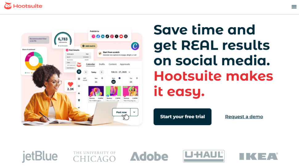 Hootsuite website screenshot (May 2025)