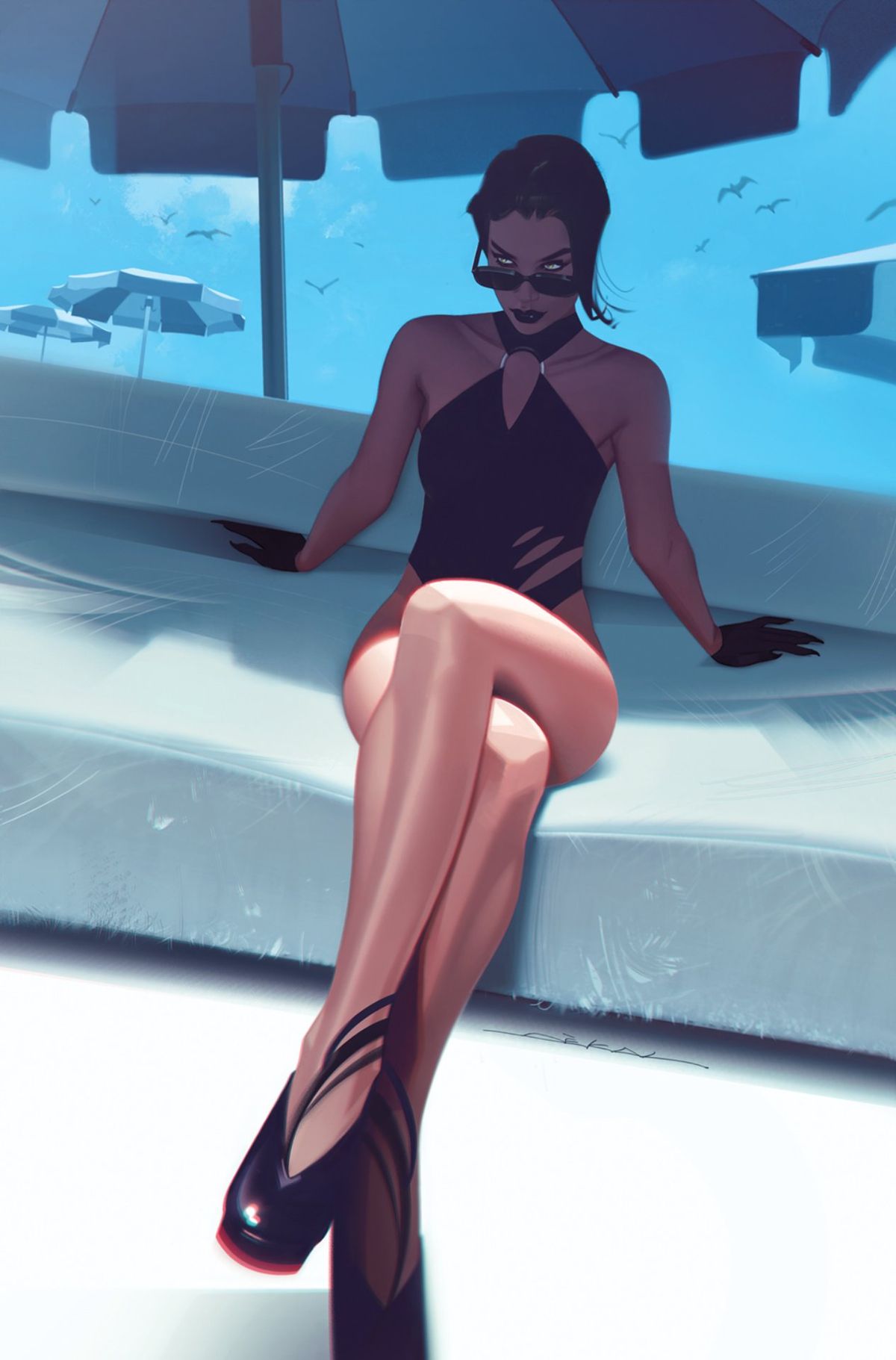 DC August 2022 swimsuit variant covers