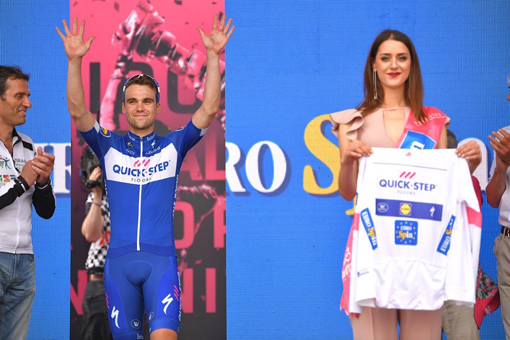 Maximilian Schachmann of Germany and Team Quick-Step Floors White Best Young Rider Jersey