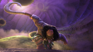 Maui doing a power pose in Moana 2