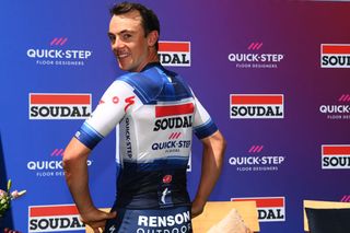 Yves Lampaert shows off the 2023 Soudal - Quick-Step jersey