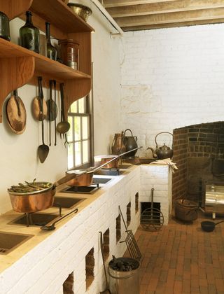 These are recreated stew stoves in Monticello's second kitchen.