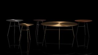 Bernhardt round table in five versions, with different widths, heights and colours
