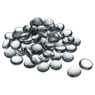 A pile of gray decorative glass pebbles