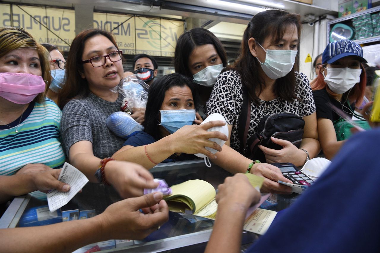 People buy masks