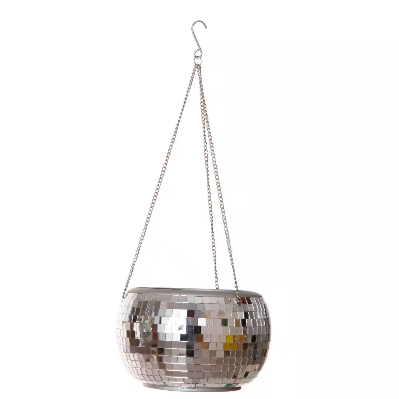 Disco ball hanging planter