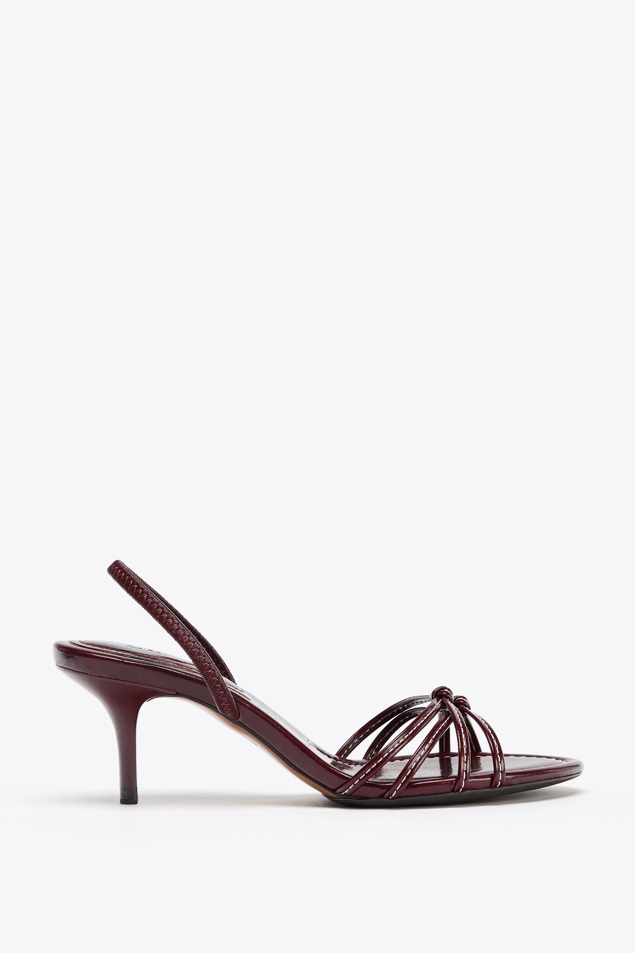 Stitching Detail Heeled Sandals