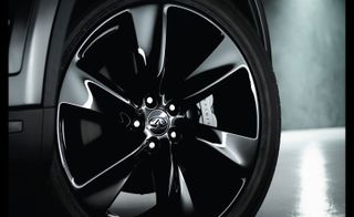 black six spoke alloy wheel