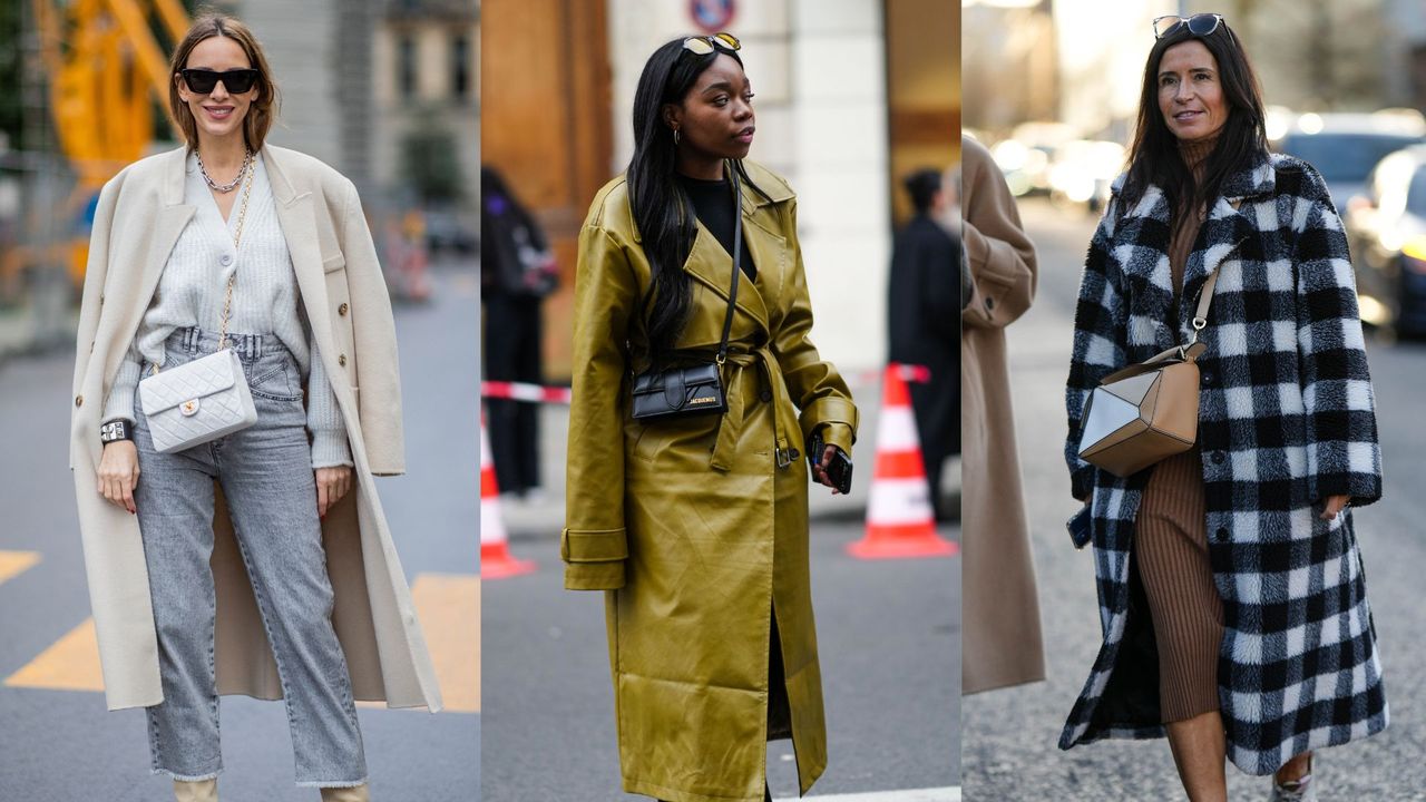 composite of three street style images of women wearing the best designer crossbody bags for 2023