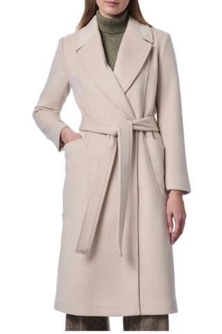 Bernardo Belted Wool Blend Longline Coat (Was $220) 