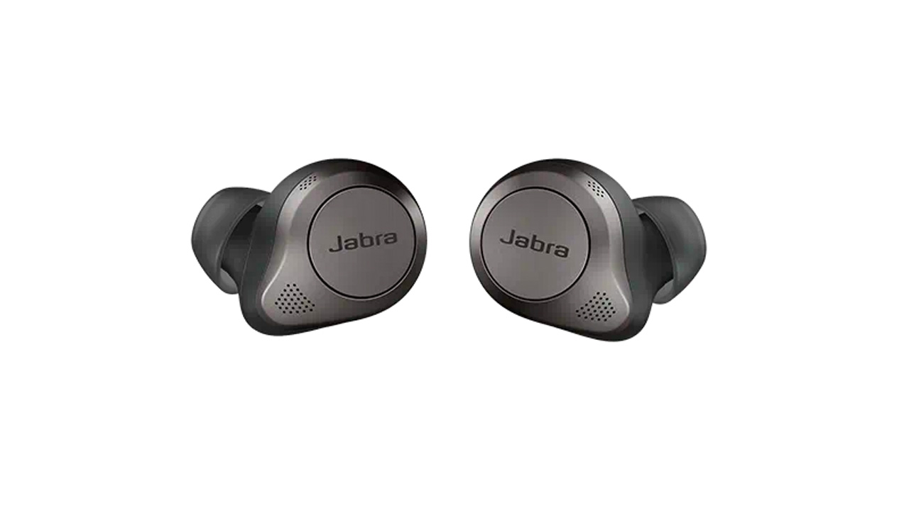 The jabra elite 85t true wireless earbuds in silver