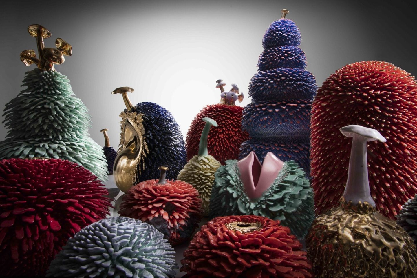 Haas Brothers' ceramic sculptures resembling creatures