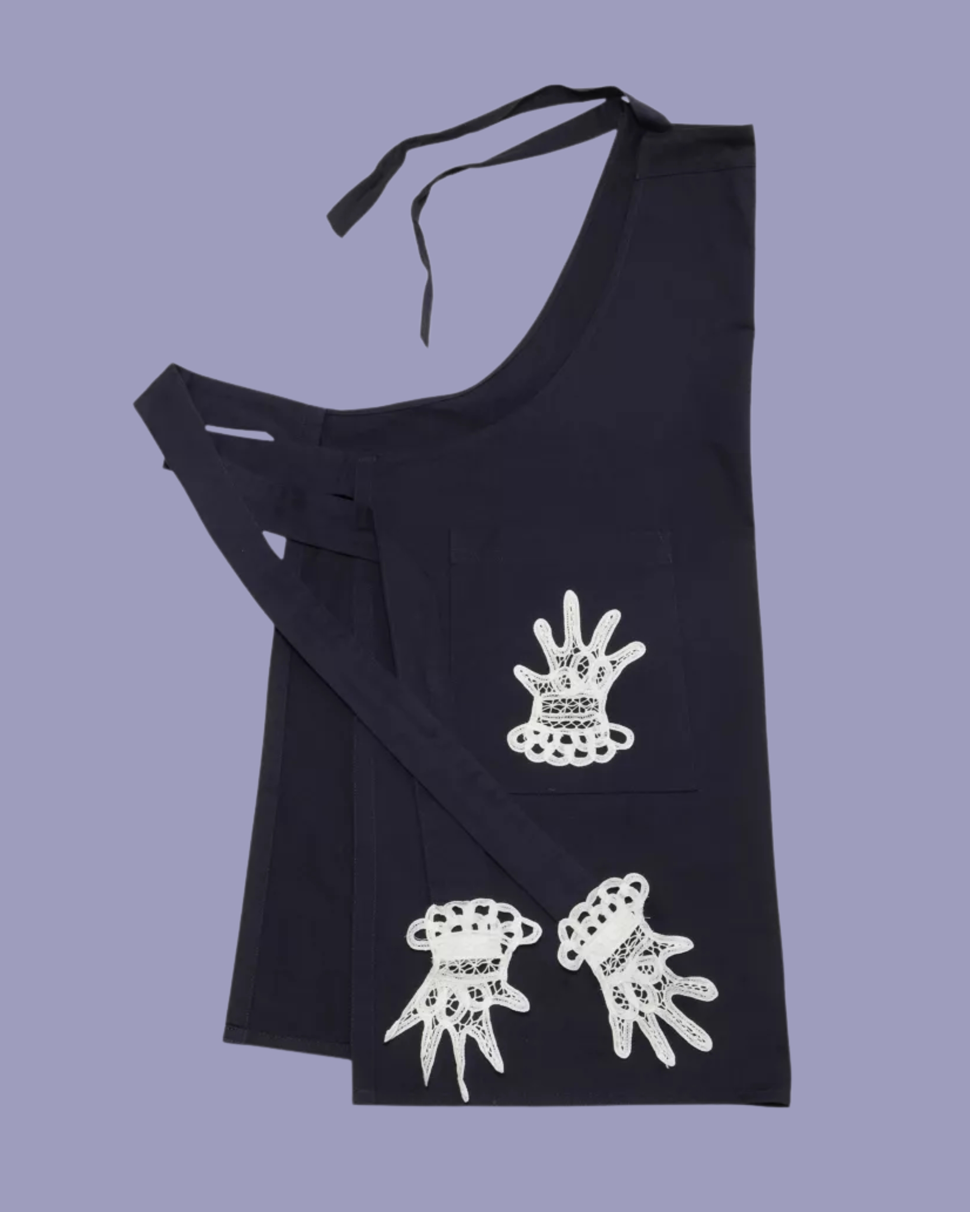 GOHAR WORLD, Lace Hands-Appliqu&amp;eacute; Cotton Full Apron