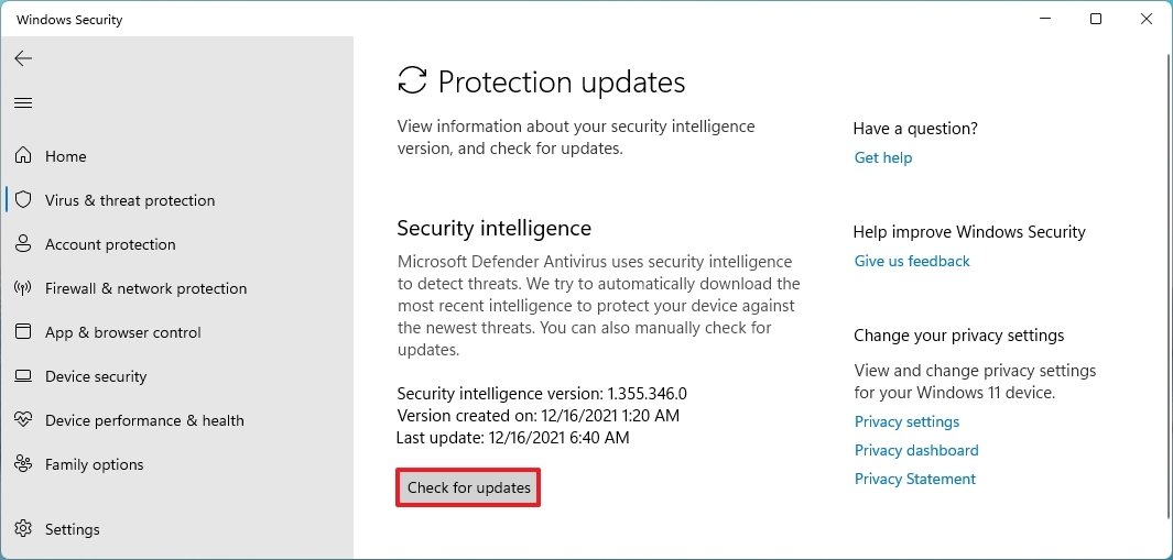 Update Defender Antivirus