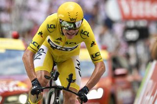 Chris Froome riding the 20th stage of the Tour de France