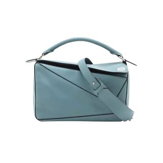 Pre-loved LOEWE Puzzle Medium Calfskin Leather Bag, Blue