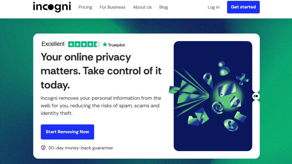 Website screenshot of Incogni (August, 2025)
