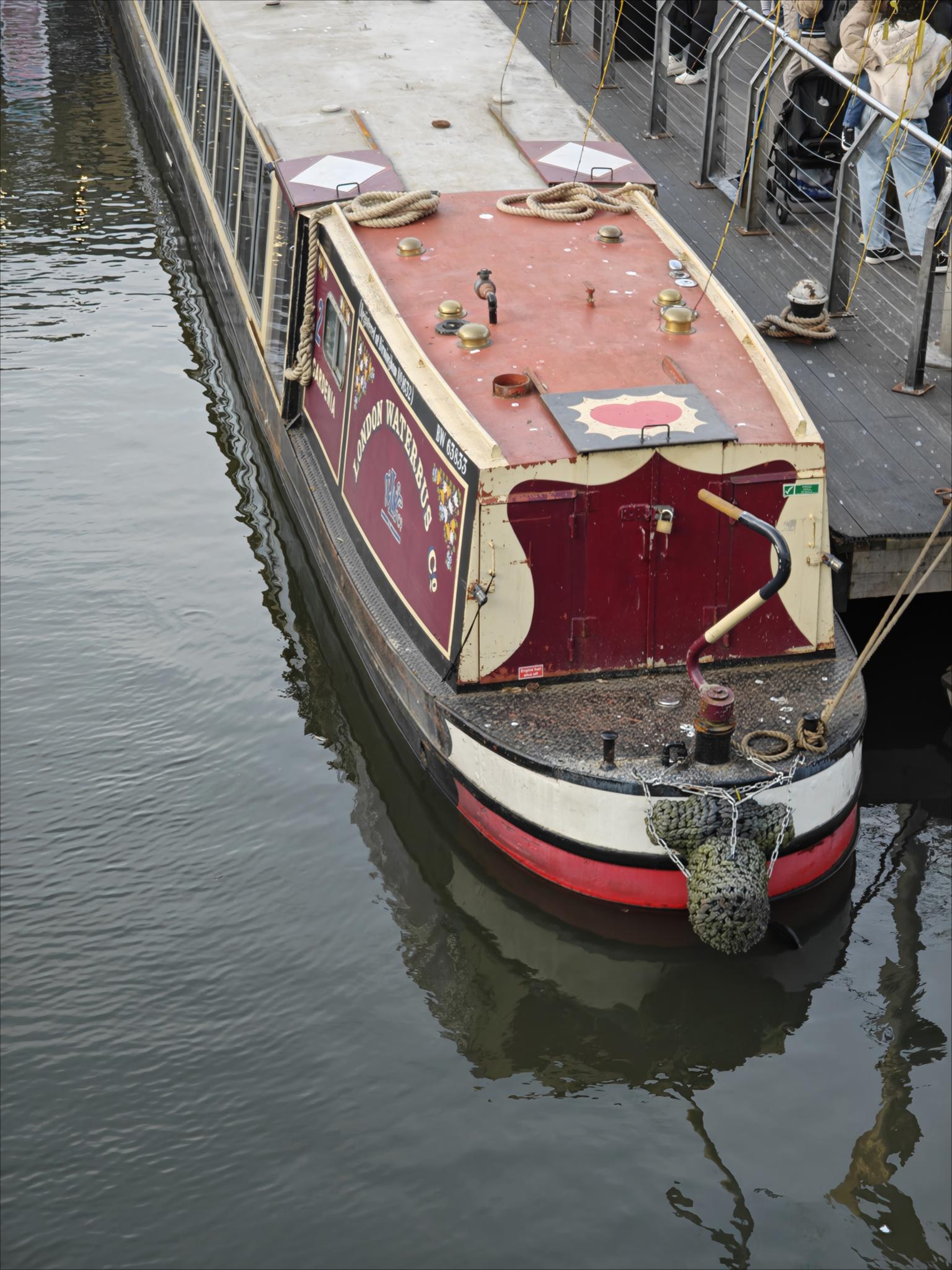 Canal boat moored in a canal