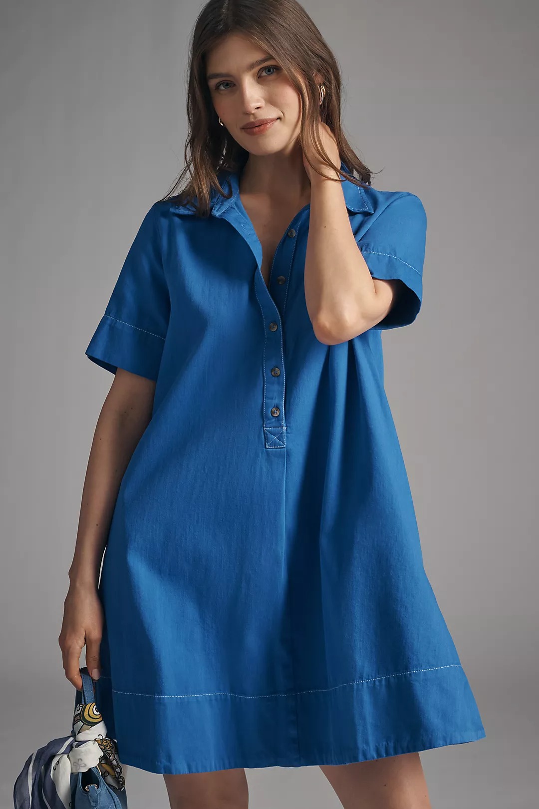 Anthropologie, Short-Sleeve Swing Tunic Mini Dress