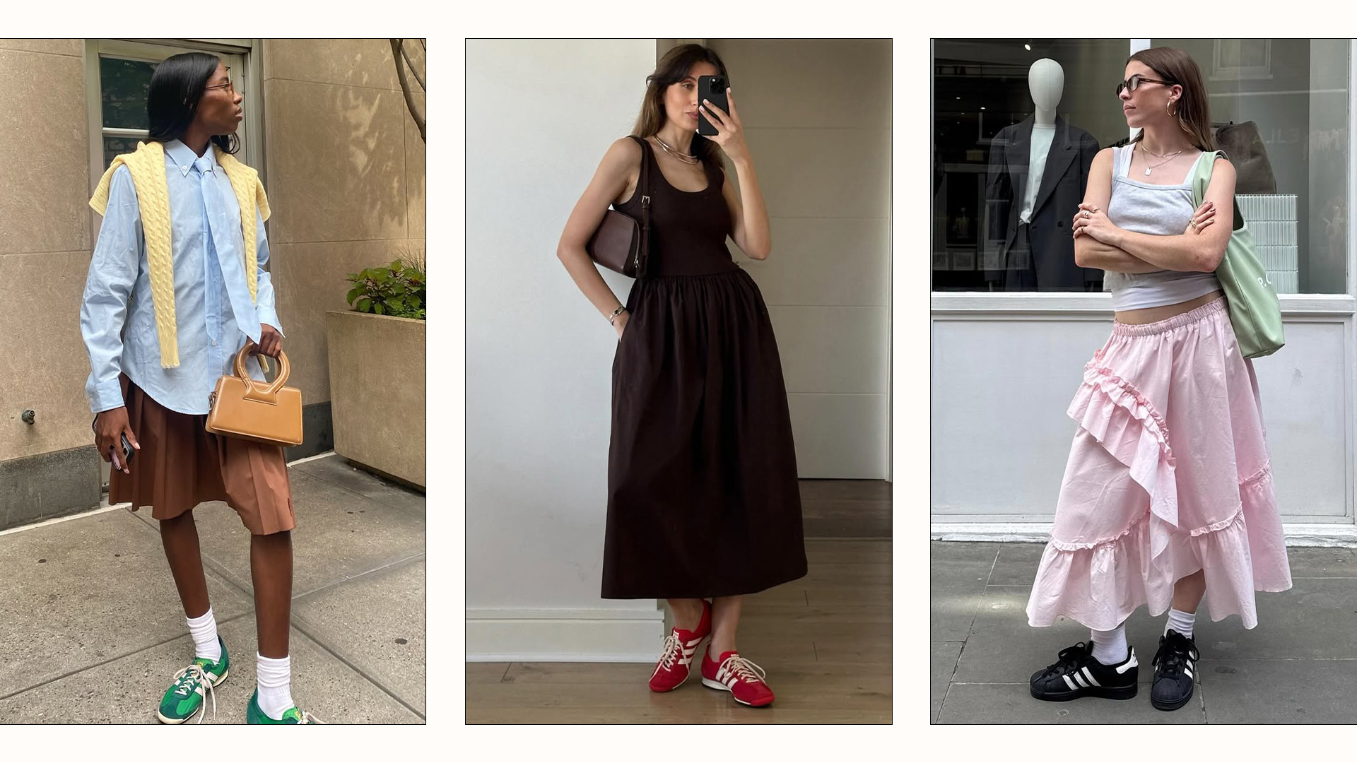 Influencers wearing Adidas sneakers.