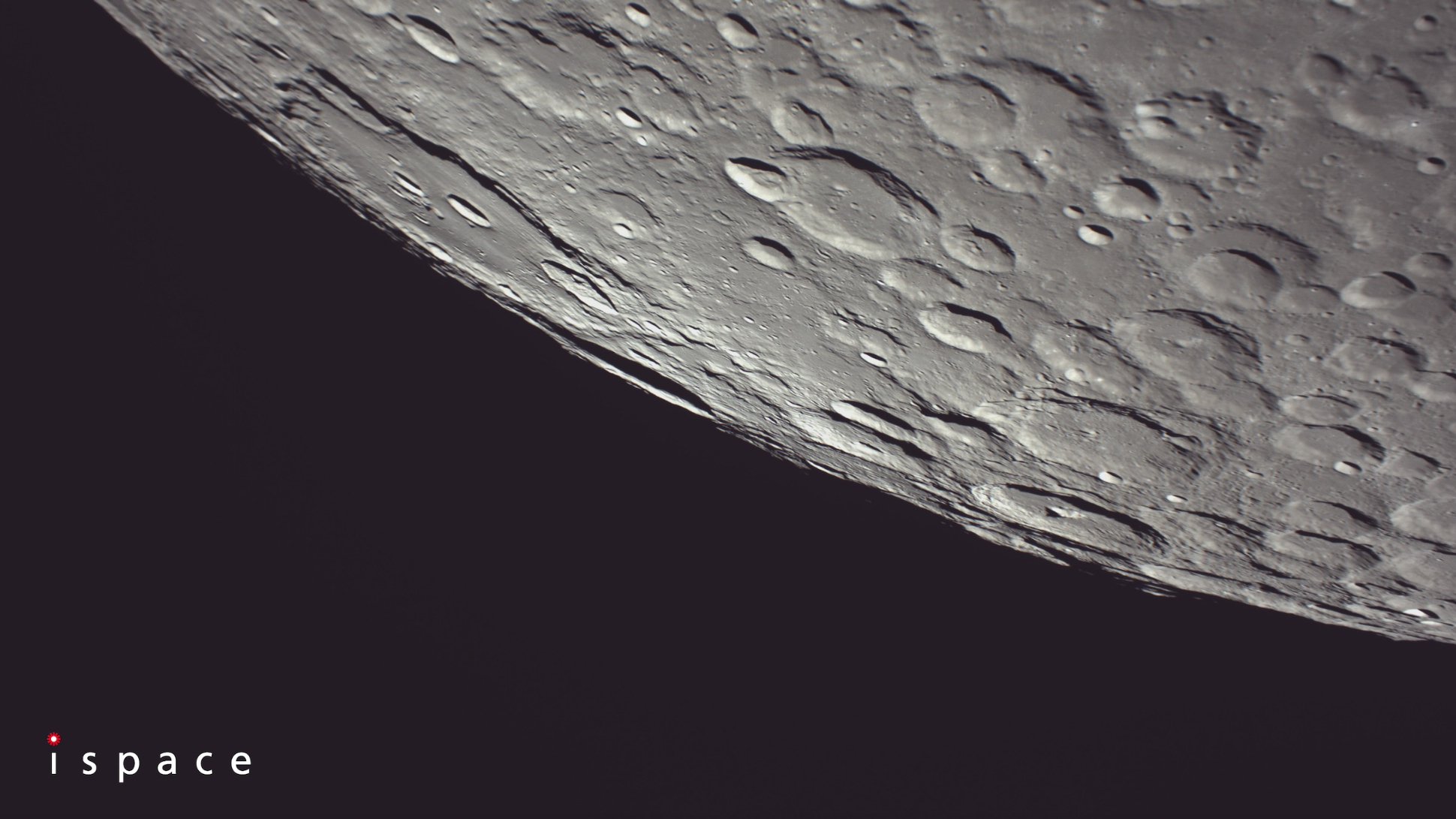 The Japanese company ispace posted this photo of the moon's south polar region, taken by its Resilience lunar lander, on X on May 22, 2025.