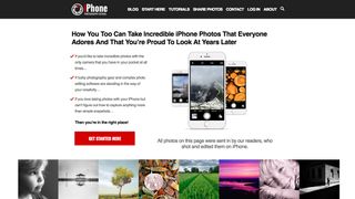 Photography websites: iPhone