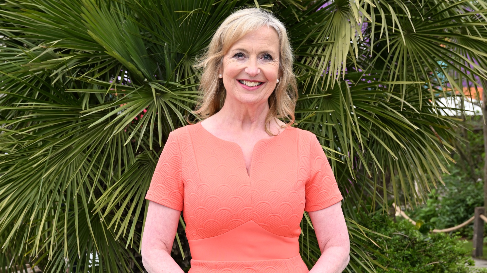 Carol Kirkwood attends the 2023 Chelsea Flower Show at Royal Hospital Chelsea